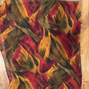 Large Colorful Shawl/Wrap, 100% Polyester in Red, Browns, Gold